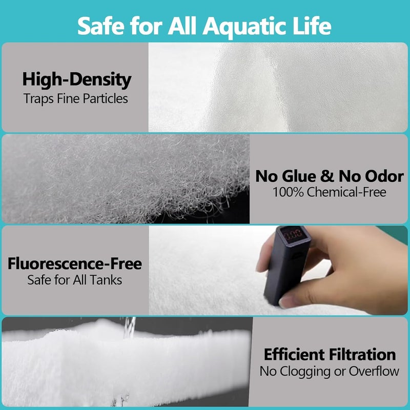 Demiwise Pond Filter Pad 18"x72"X1"-Thickened Durable Pond Filter Material & Cut to Fit Filter Media for Koi Ponds, Aquariums & Fountains-Reusable for Clear, Healthy Water - Image 4